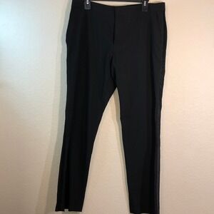 J Ferrar Mens Black Slim Fit Dress Pants Tuxedo Stripe Size 34x30